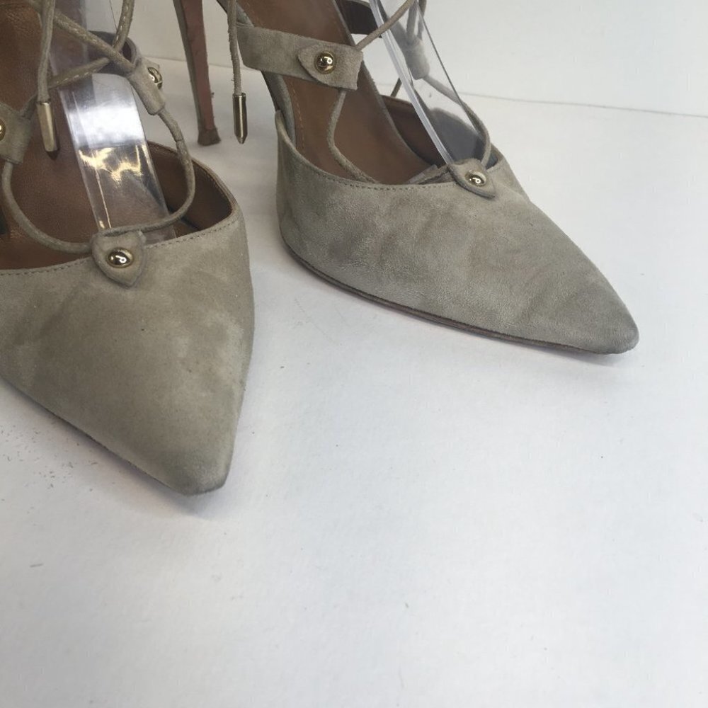 Aquazzura Suede Lace-Up Pumps Size 38 - Picture 3 of 10